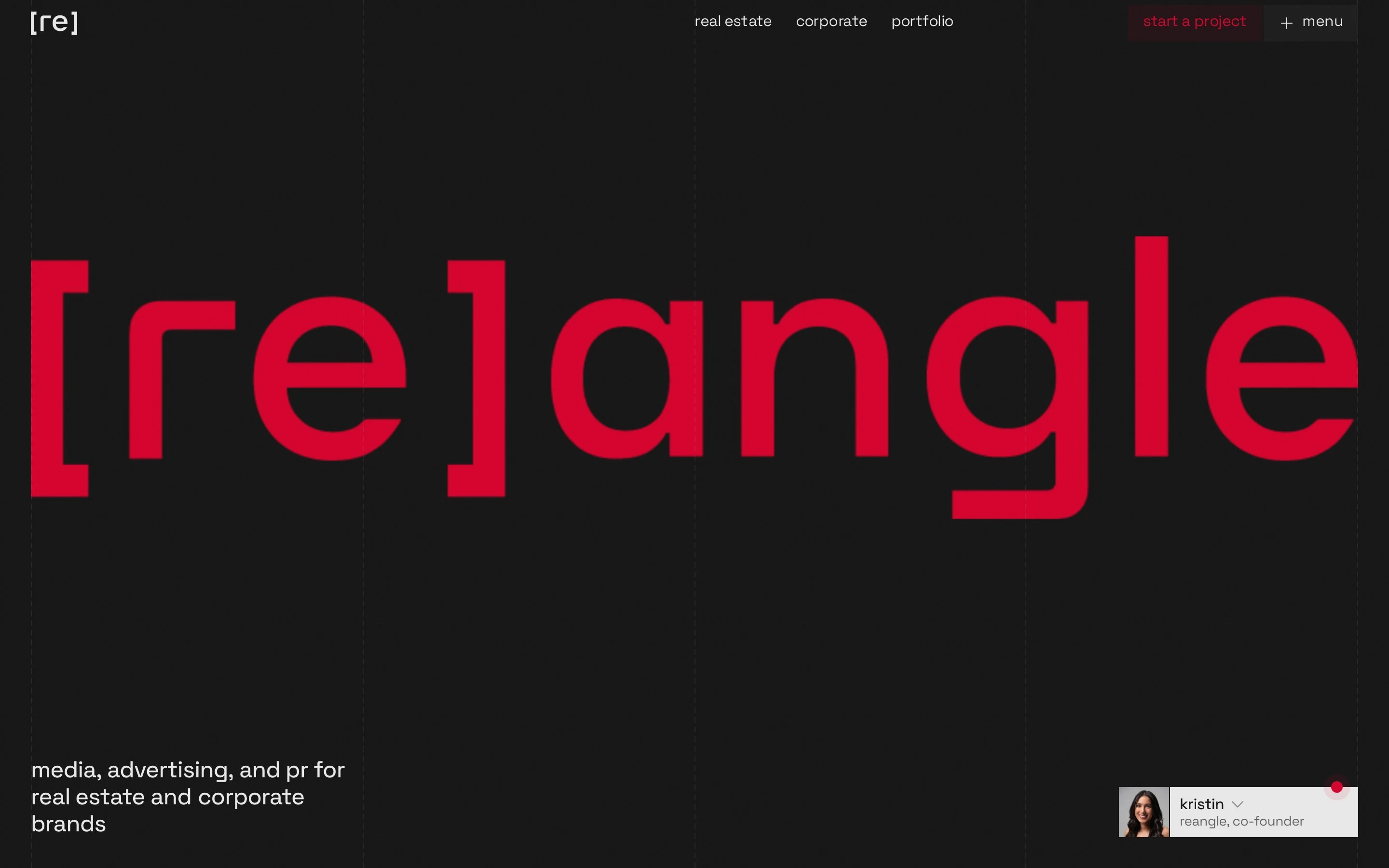 Reangle website, first screen