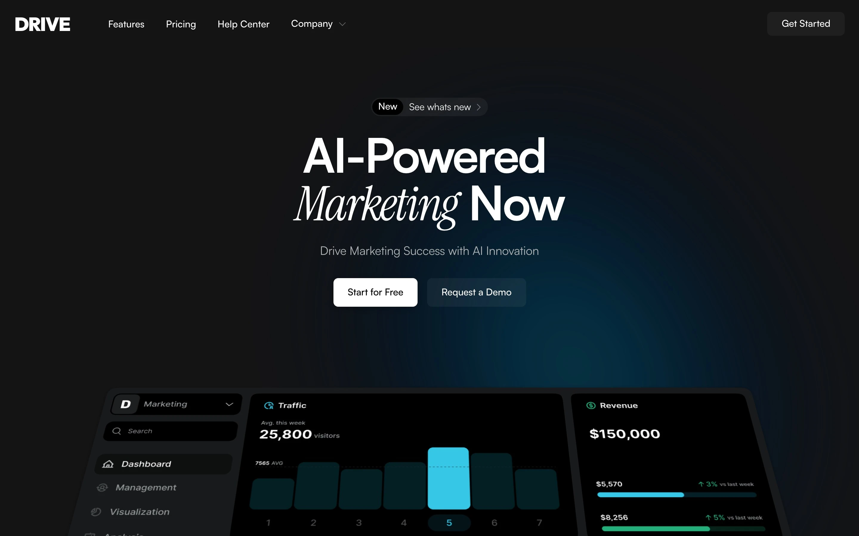 Drive website, first screen